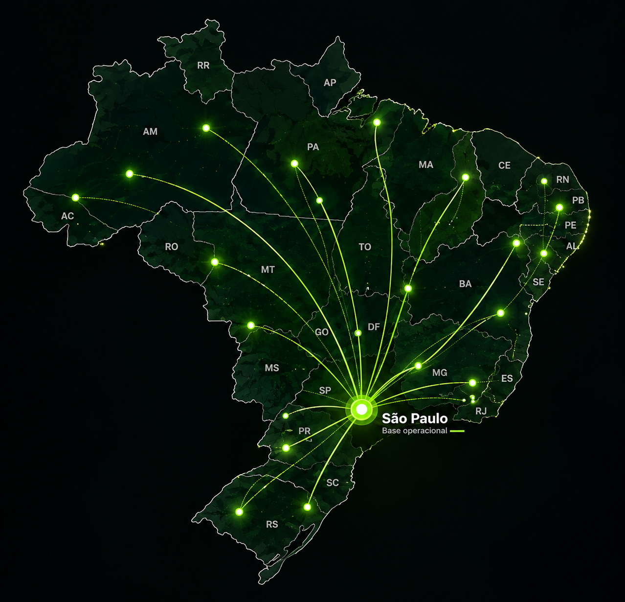 Cobertura da Nohitos Transporte no Brasil